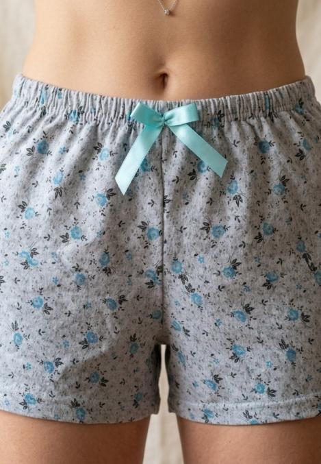 Pantalon scurt dama Serena,culoare gri cu bleu,Engros